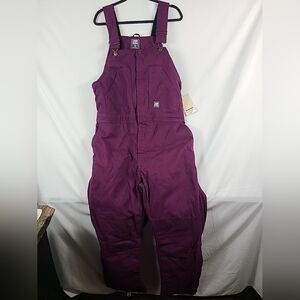 NEW Berne Women's Softstone Duck Insulated Bib Overall Plum Size XL Tall